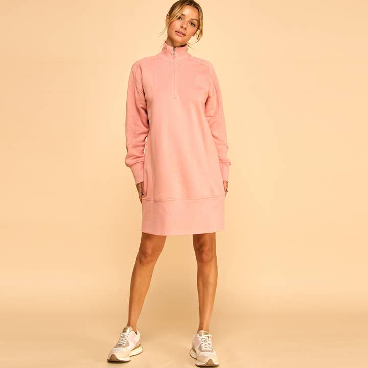 FREEZIA - Vente Robe – femme - SWEAT-SHIRT ZIPPÉ EN TISSU ÉPONGE FRANÇAIS, ROBES DÉCONTRACTÉES-FZ0010-D16