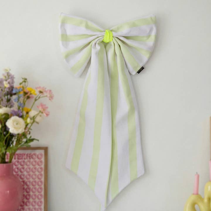 Lus canvas crème/limoen breed gestreept voor wholesale door coopz