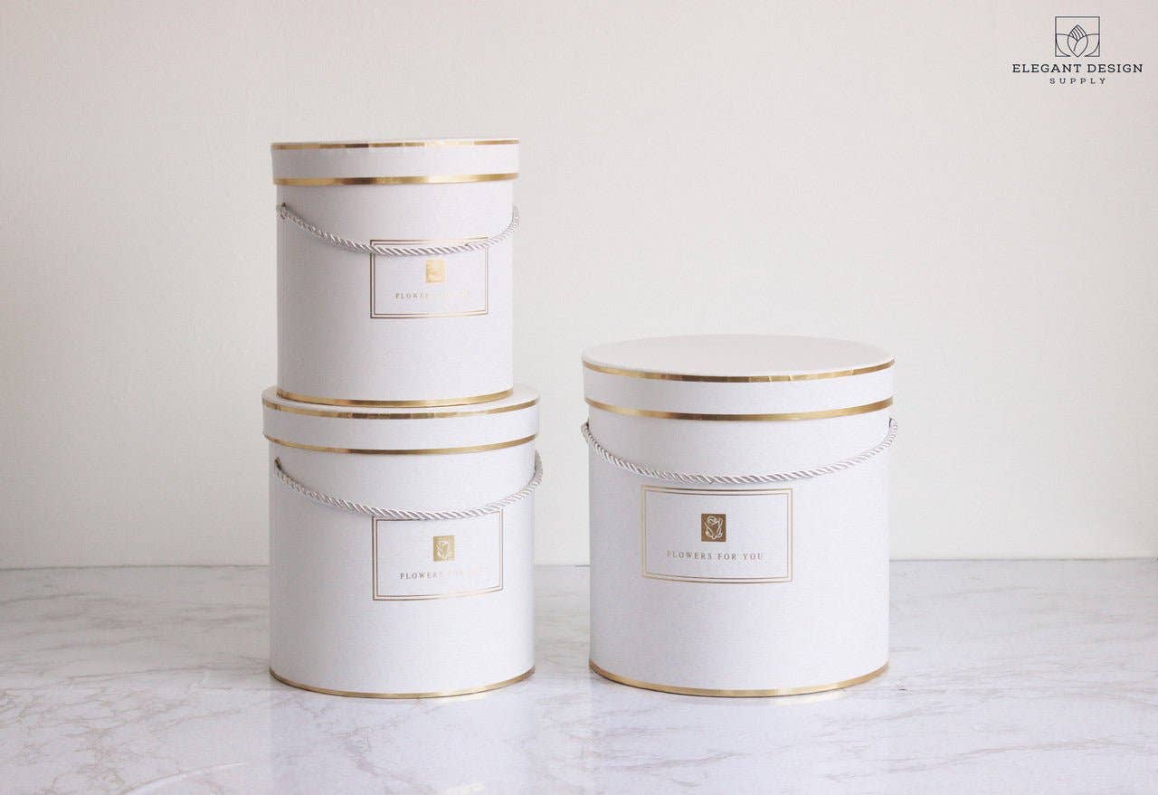 Elegant Design Supply – wholesale Presentbox – Rund blomsterbox i hattmodell «Flowers for You»22