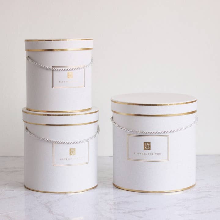 Elegant Design Supply – wholesale Presentbox – Rund blomsterbox i hattmodell «Flowers for You»22