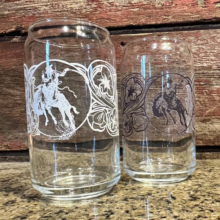 Kan Glas Ranch Bronc Cowgirl Rodeo Western Cowboy voor wholesale door The Rodeo Rose