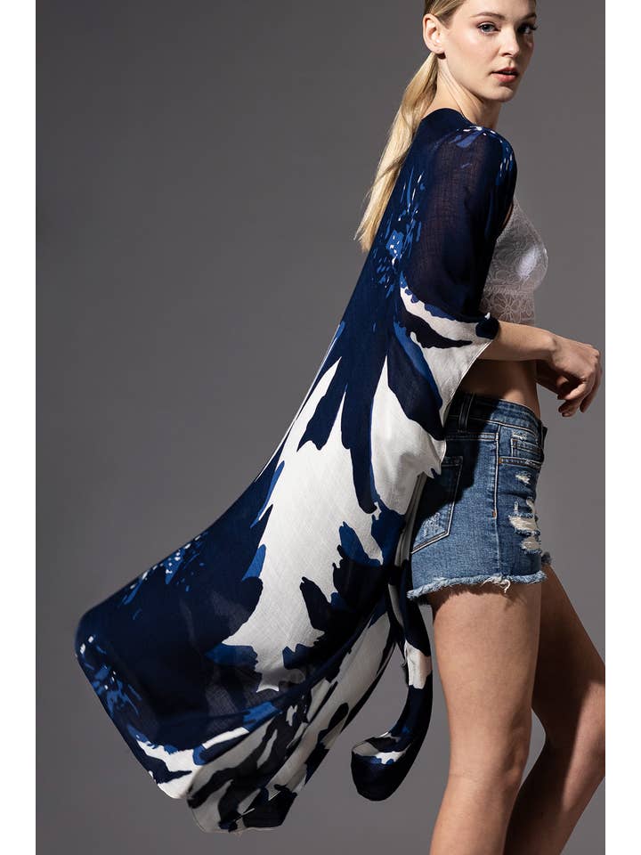 Urbanista - Vente Kimono – femme - Kimono long à imprimé floral ample7