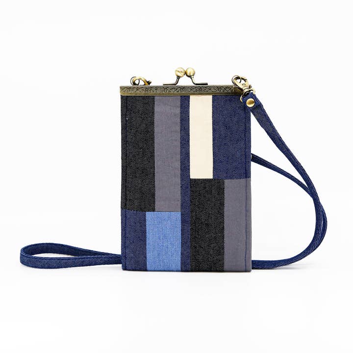 Patchwork Shoulder Bag, Blue for wholesale by Cathayana