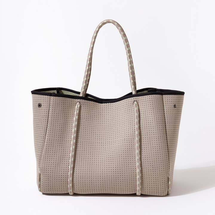 LARGE NEOPRENE TOTE BAG GREIGE for wholesale by Pop Ups Brand