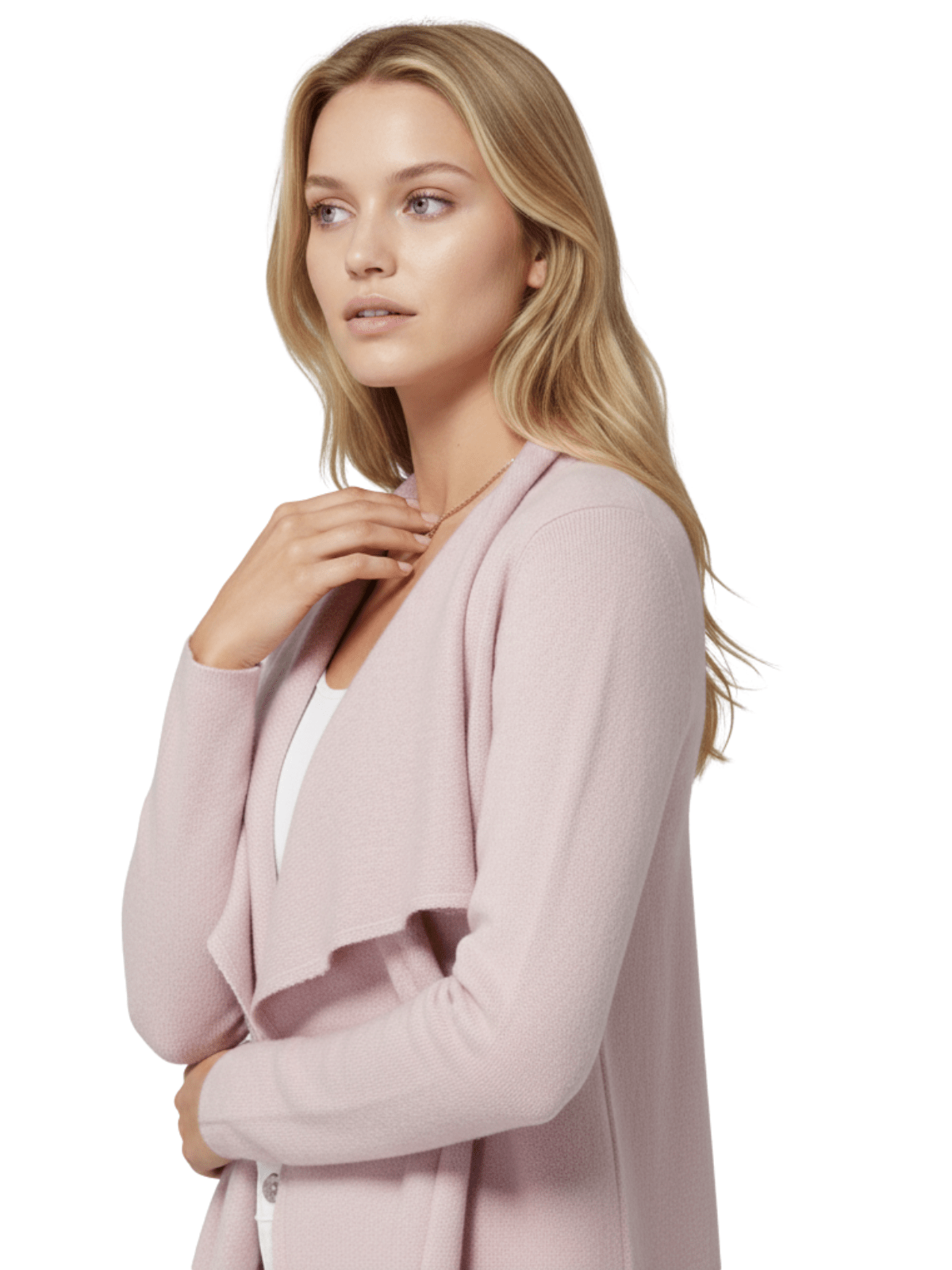 Mak - Wholesale Cardigan - Women's - Long Sleeve Open Front Draped Sweater Cardigan MK821820