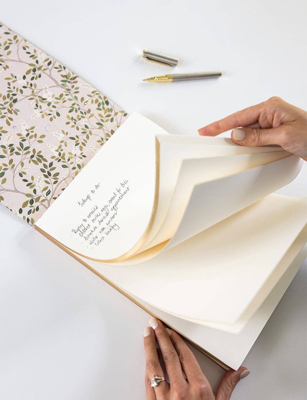 Bespoke Letterpress – wholesale Notepad – White Blossoms Notepad Jumbo Jotter3