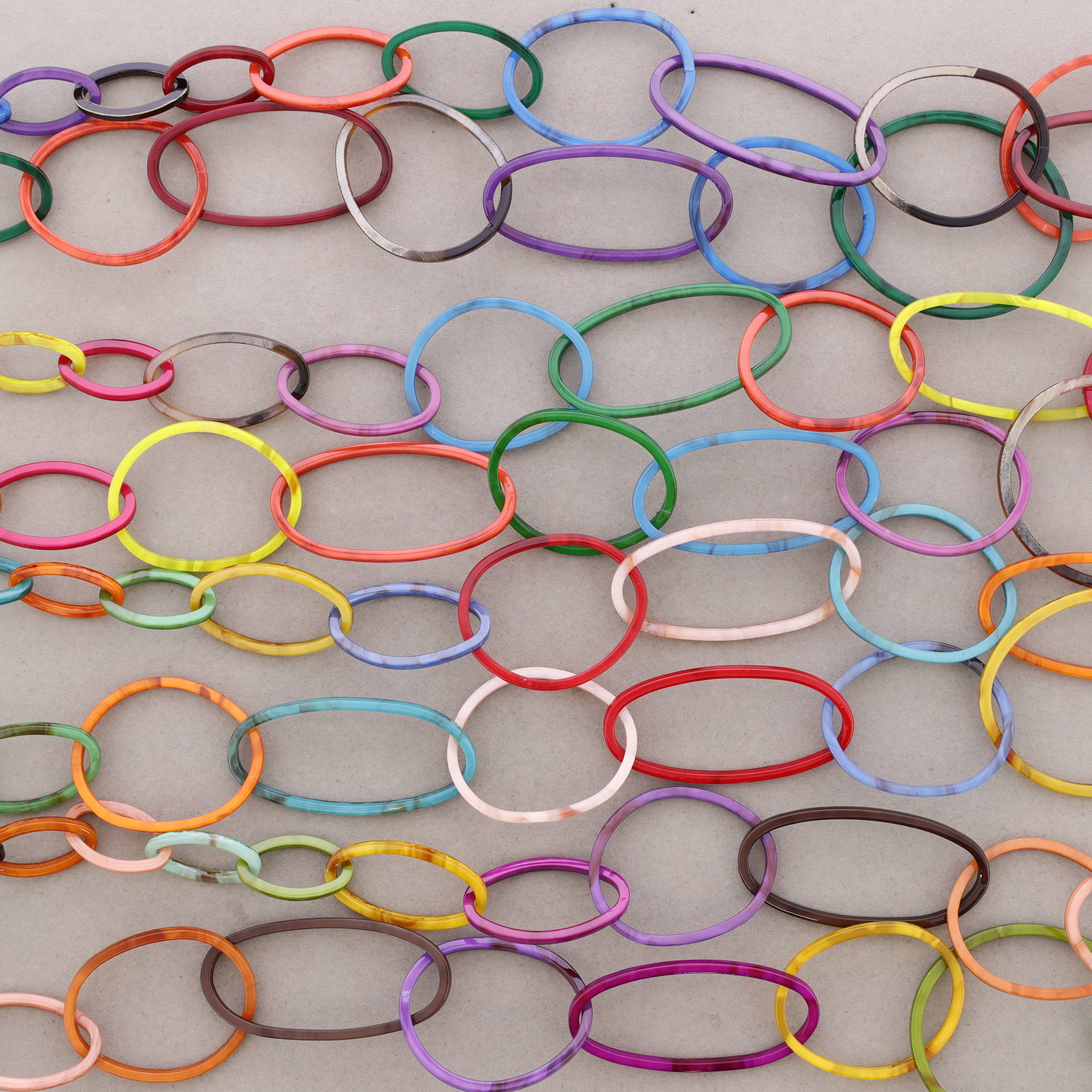 Combined  Long Necklace with Colored Resin Links for wholesale on Faire3