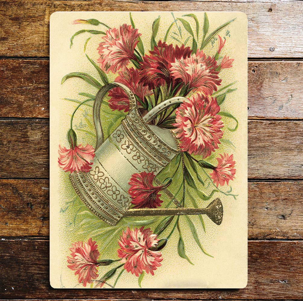 The British Metal Signs Company – wholesale Sign – Watering Can Flowers   -    Metal Wall Sign Plaque0