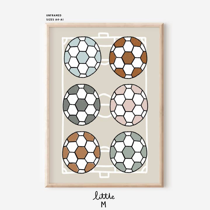 6 Colour football Print A4/A3 for wholesale by Little M
