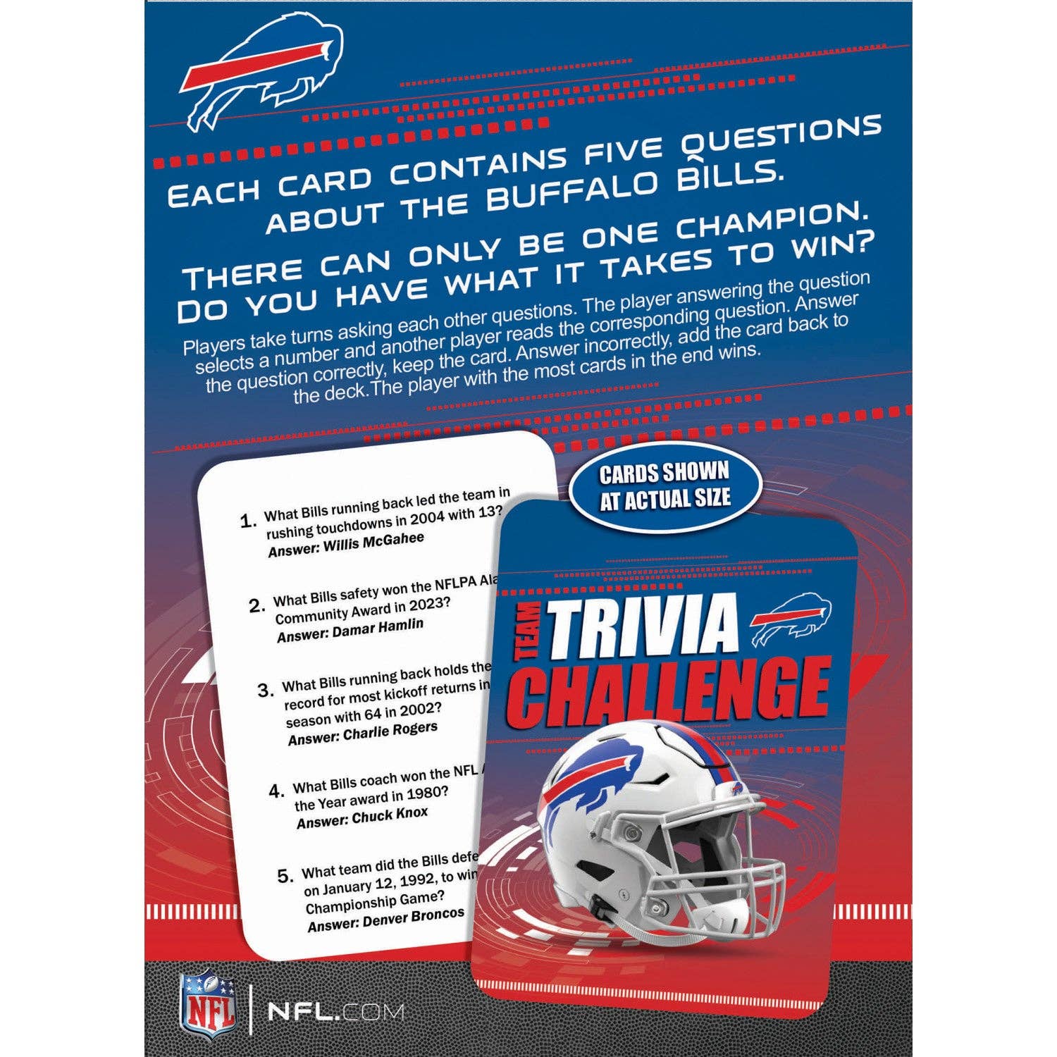 Masterpieces Puzzles - Wholesale Card Game - Buffalo Bills Trivia Challenge2