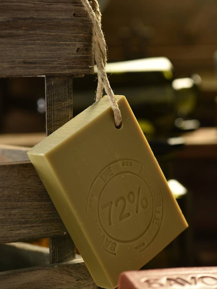 Authentic Savon de Marseille with Rope – Olive Oil, 140g for wholesale by La Belle France