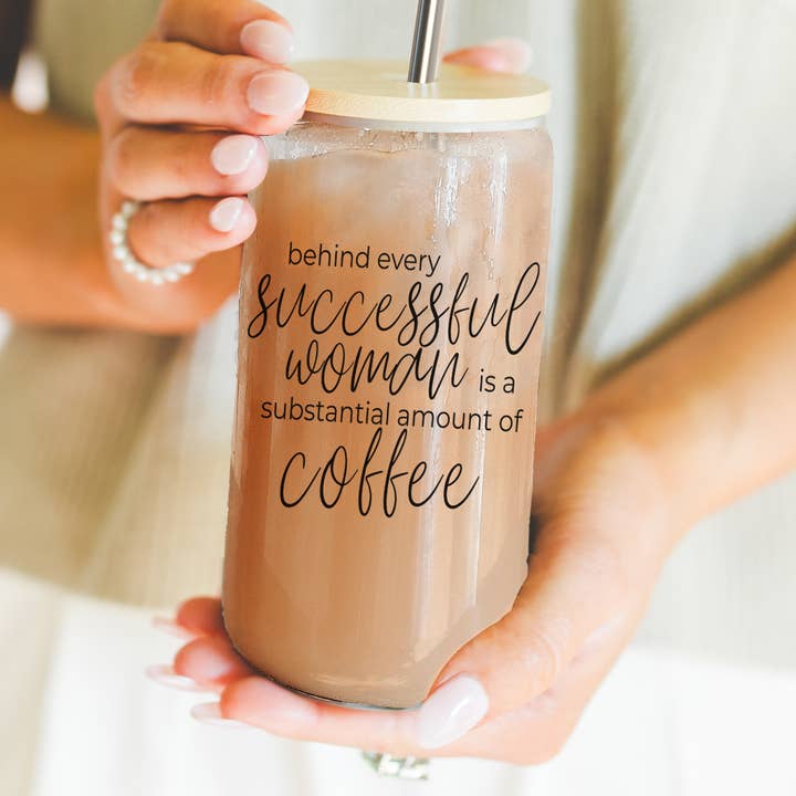 Gia Roma - Vente Gourde/bouteille isotherme - Tasses à café en verre avec couvercle et paille, tasses de voyage transparentes amusantes0