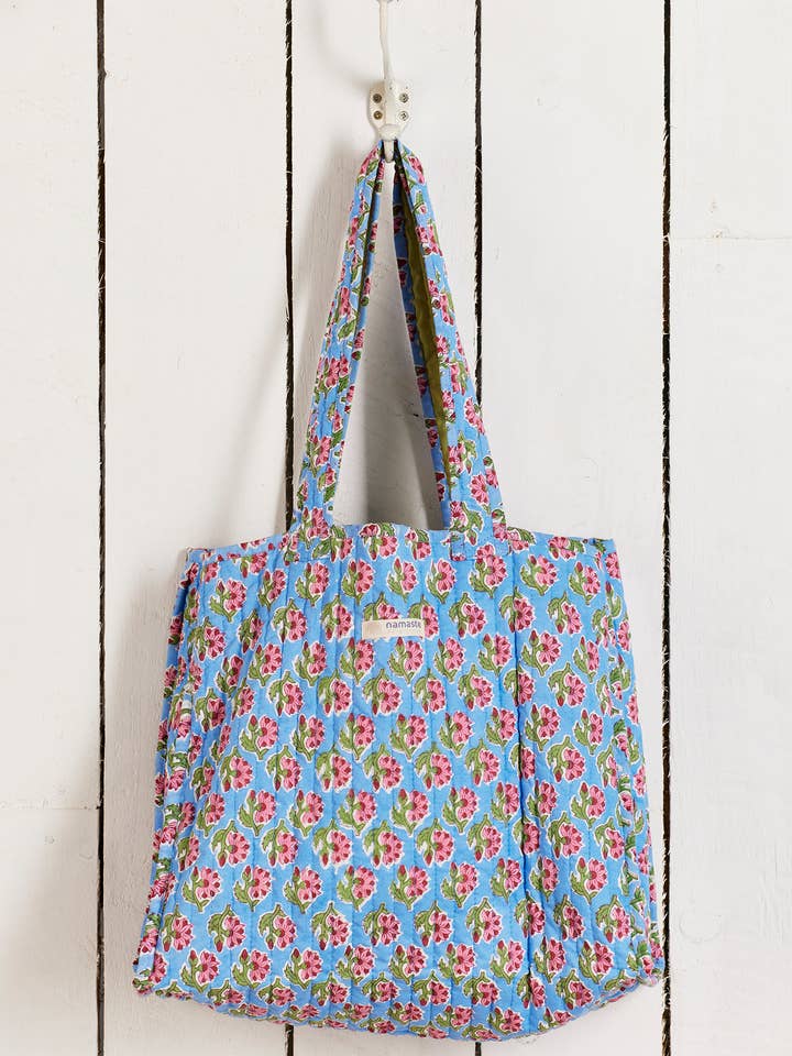 Taruni Blockprint Quilted Shopping Tote Bag for wholesale by Namaste