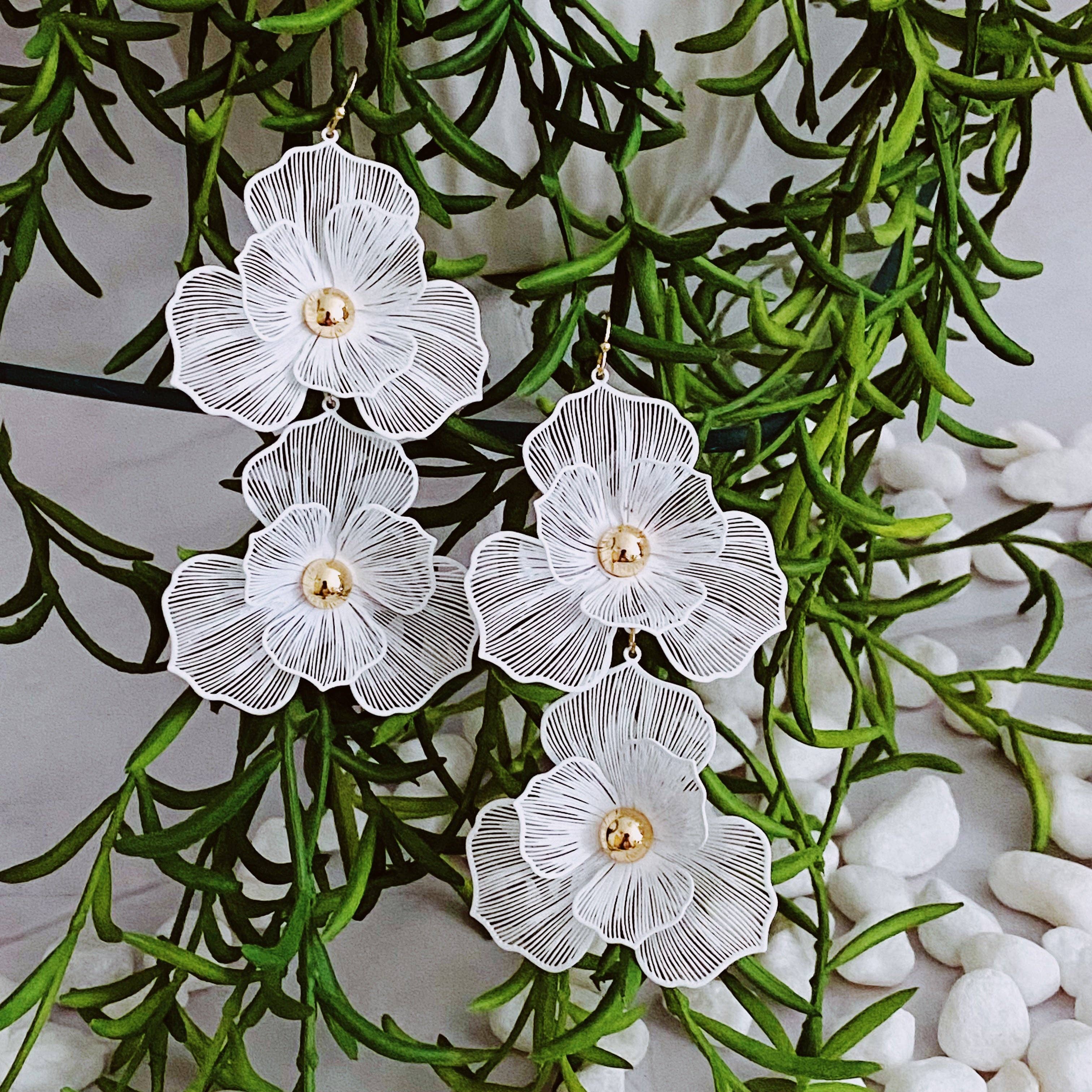 Ellison+Young - Wholesale Dangle Earrings - Royal Garden Double Bloom Earrings6