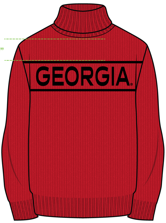 Gameday Social Apparel Co.® – Engroshandel Pullover - Dame – Georgia Railway Sweater med oprullet rullekrave2