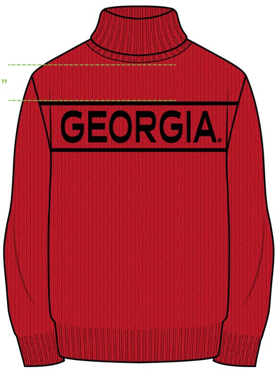 Gameday Social Apparel Co.® – Großhandel Strickpullover – Damen – Georgia Railway Pullover mit gerolltem Rollkragen2