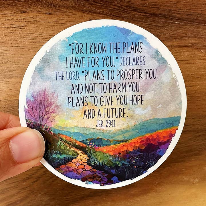Je connais les plans que j'ai pour toi | Autocollant chrétien | Scenic pour la vente par Missional Merch