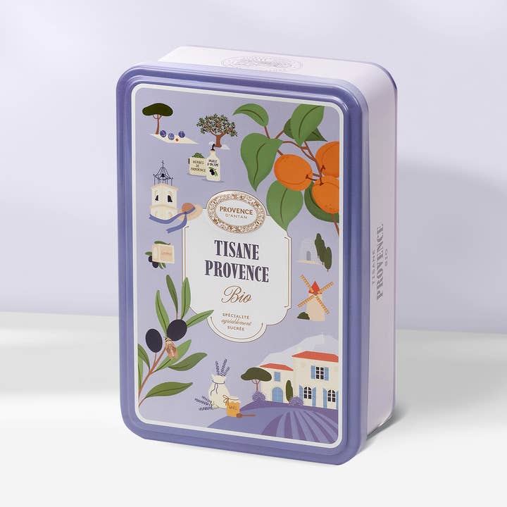 Organic Provence Herbal Tea* Metal Box 12 sachets for wholesale by PROVENCE D'ANTAN