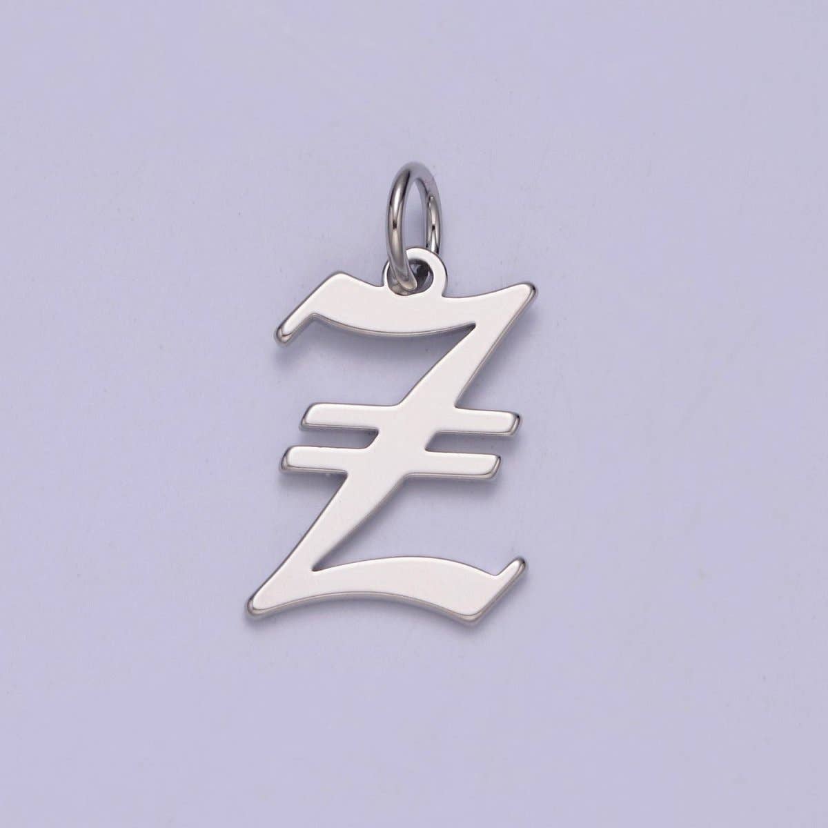 Aim Eternal - Wholesale Individual Charm/Pendant - Gothic Letter Charm, Alphabet Charm, Silver Letter Charm, 26 Letters Initial Charms Old English Letter Pendant A690~A70225