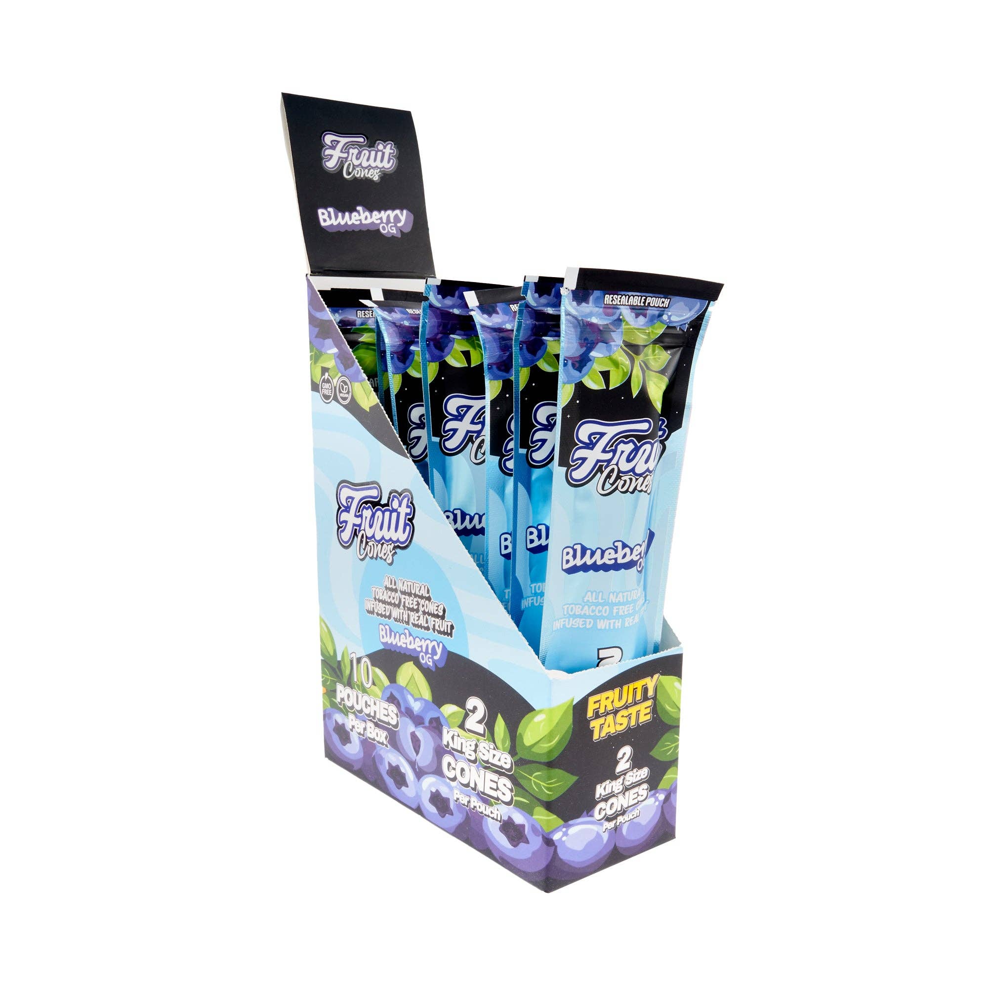 Cannatron - Wholesale Retailer Display - Paper & Novelty - Fruit Cuts Natural Pulp Cones - King Size - 2pk - 10ct16