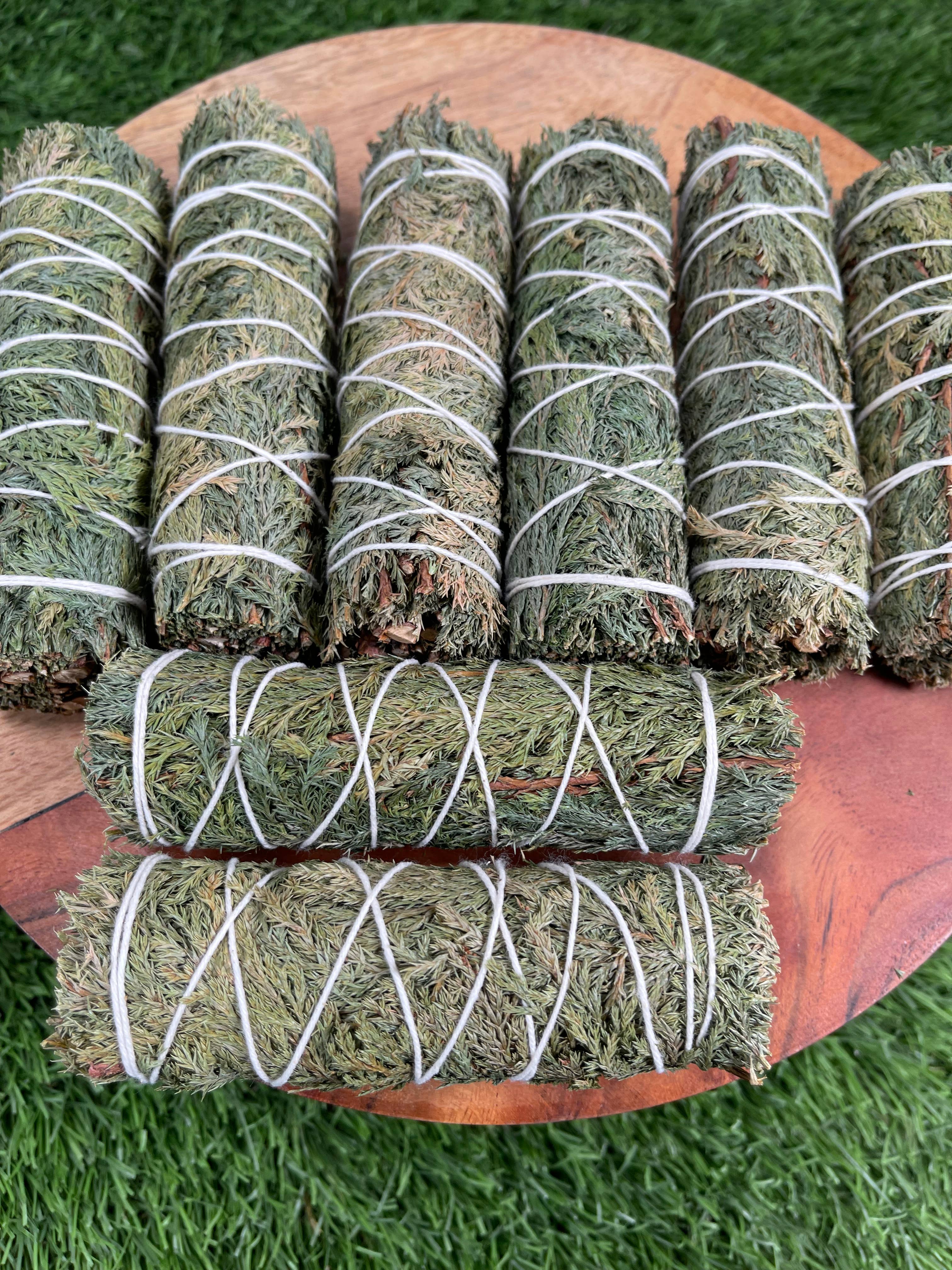 CaNatureLover - Wholesale Smudge Stick - ORGANIC Cedar Smudge Stick, Hand Wrapped Thick bundles.8