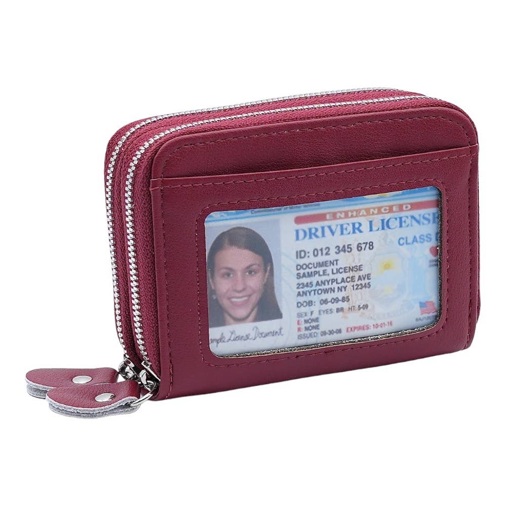 American Leather Goods - Wholesale Wallet - Women's - Leather Credit Card Holder with Zipper, Wallet for Women25