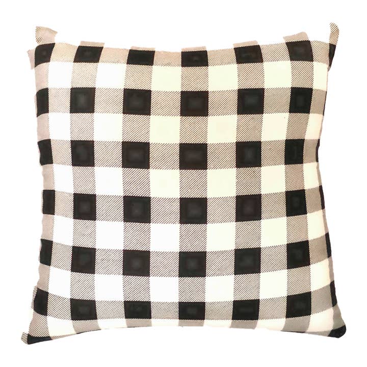 White Buffalo Plaid Pillow for wholesale by Comfee Cushion