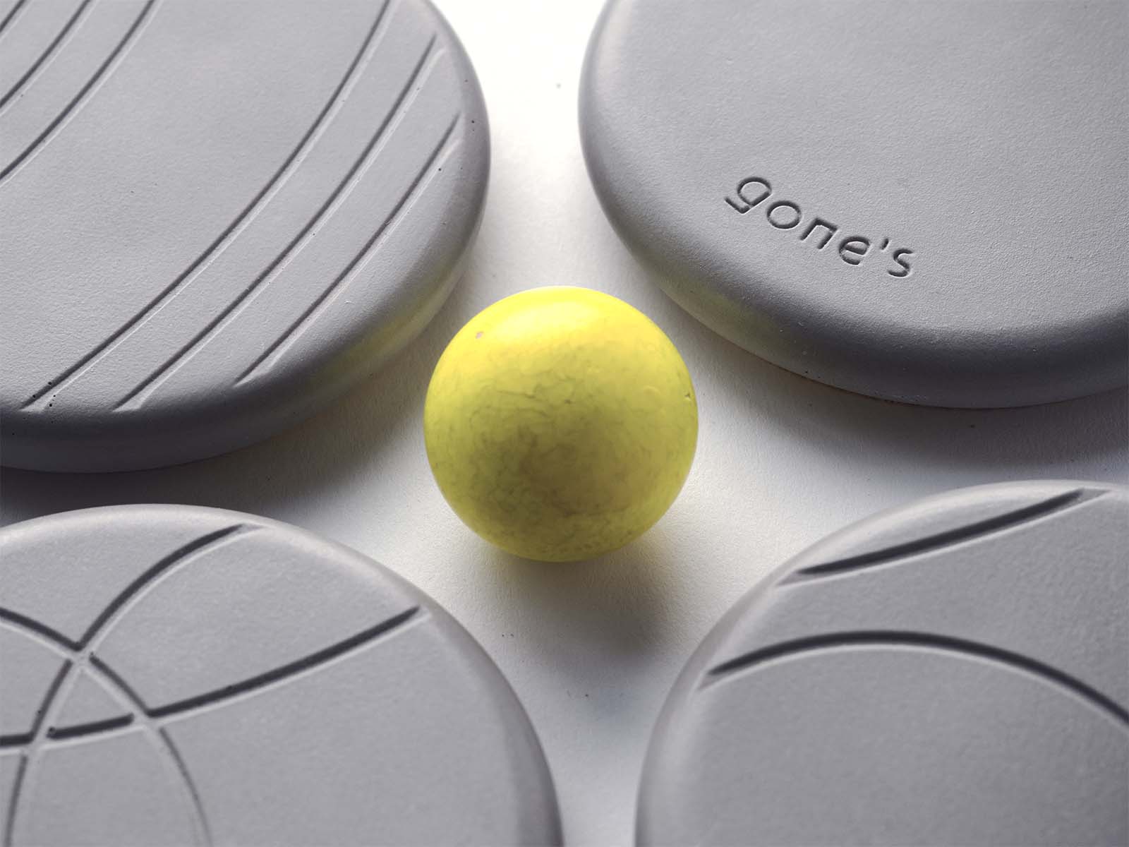 GONE'S - Wholesale Board Game - Pétanque concrete and cork coasters x61