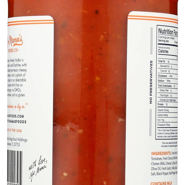 Everyday Supply Co - Wholesale Pasta Sauce - YO MAMAS FOODS SAUCE PASTA VODKA TOMATO - Case of 61