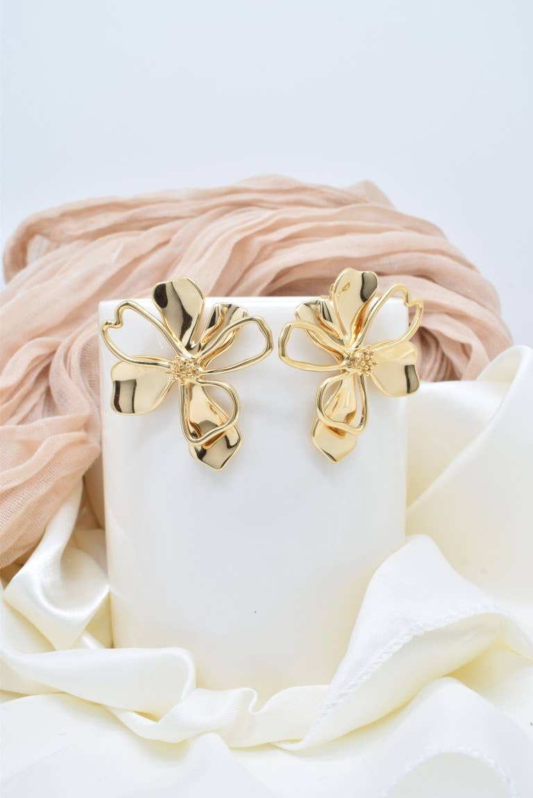 Kapyco - Wholesale Stud/Post Earrings - Stainless steel flower earrings - BO100403