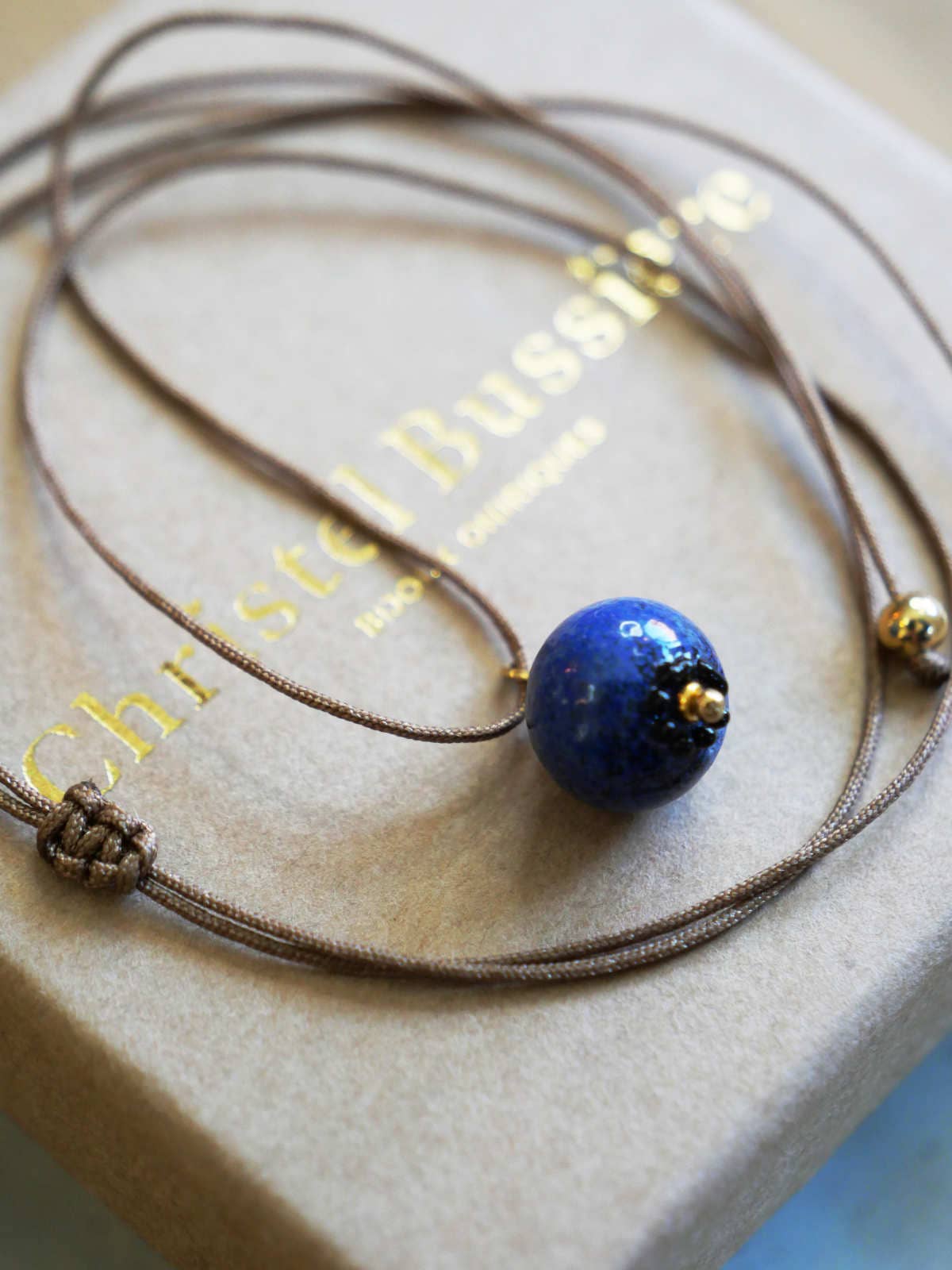 CHRISTEL BUSSIERE - Vente Collier de perles - Collier coulissant myrtille1