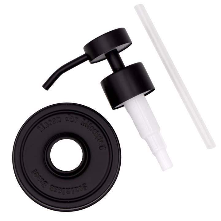 Mason Jar Lifestyle - Wholesale Soap Dispenser - Matte Black Soap Pump Lid Kit for Mason Jars