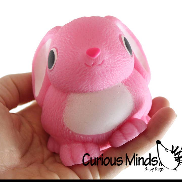 1 groot konijntje met zacht pluis hondenvoer - Filled Squeeze Stress voor wholesale door Curious Minds Toys