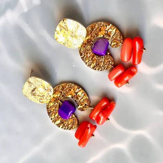 OE! - Wholesale Dangle Earrings - Coral Sunset Arches – Orecchini0