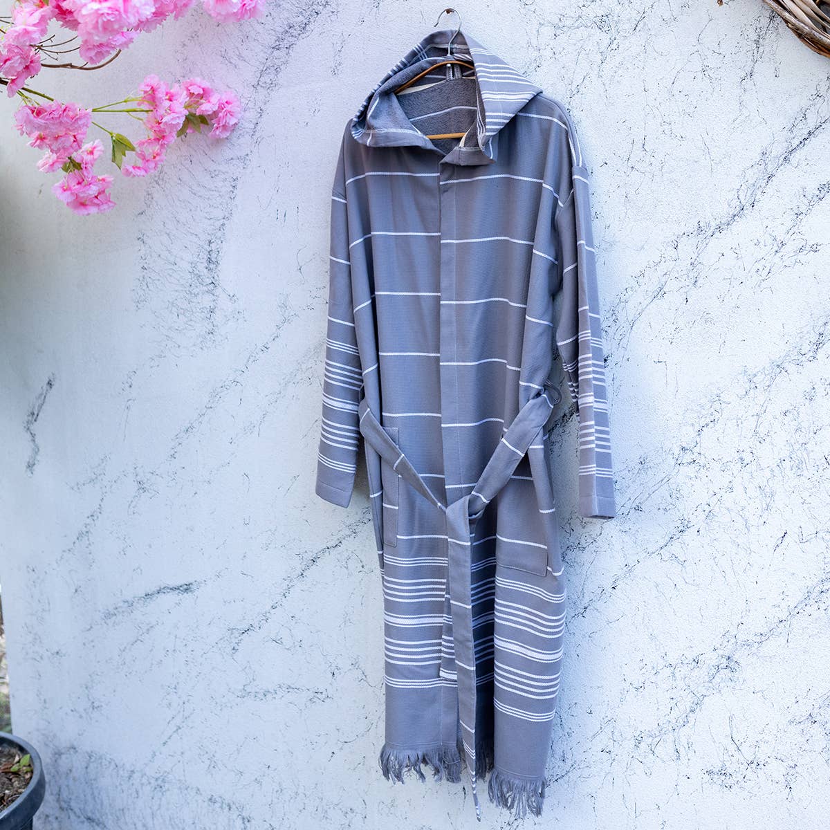 Kikoya – wholesale Robe – Unisex – Terrybacked Bathrobe Turkish Cotton Light Weight Hood Quick 36