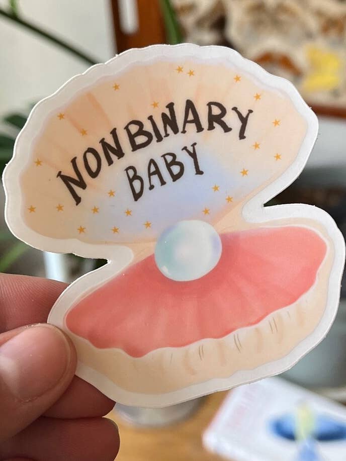 Nonbinary Baby Sticker for wholesale by The Clay Agenda