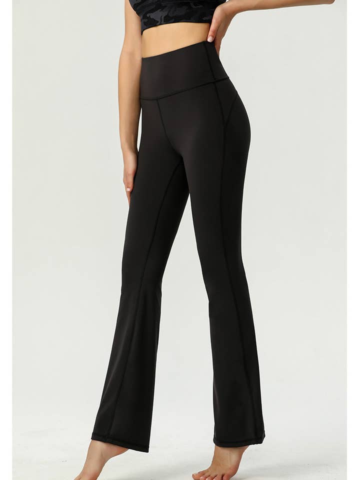 Active by Anna-Kaci - Wholesale Athletic Pants - Women's - High Rise Buttery Soft Contouring Flared Yoga Pant2