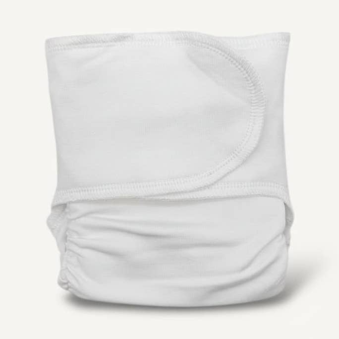 Newborn Organic Cotton Preflat | White for wholesale by Mimi and Co