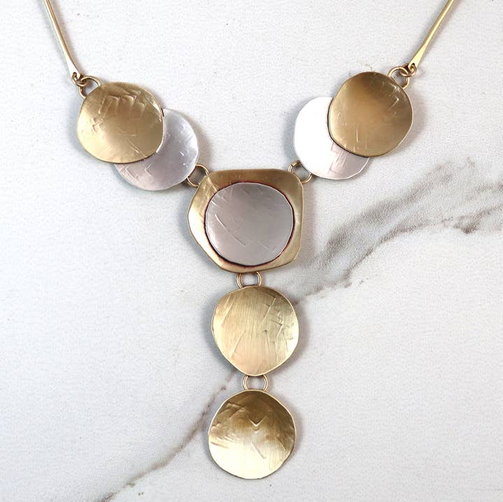 Whitney Designs Ltd. - Wholesale Pendant/Charm Necklace - Handmade Deco Necklace Sterling and Brass  0