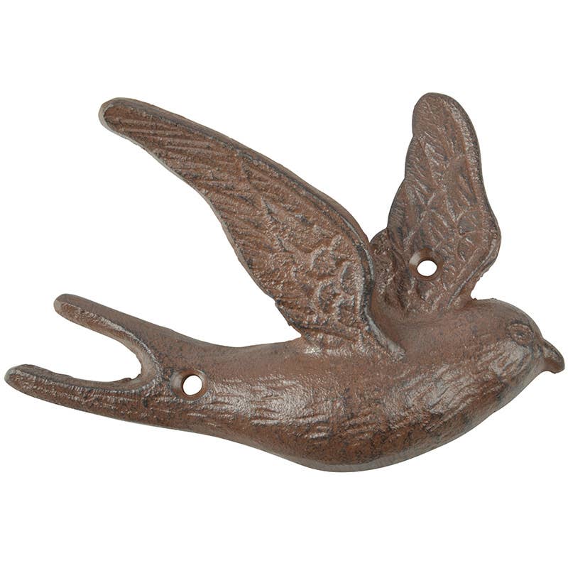 Esschert Design USA - Wholesale Wall Hook - Flying Bird Hook, Cast Iron, Antique Brown2
