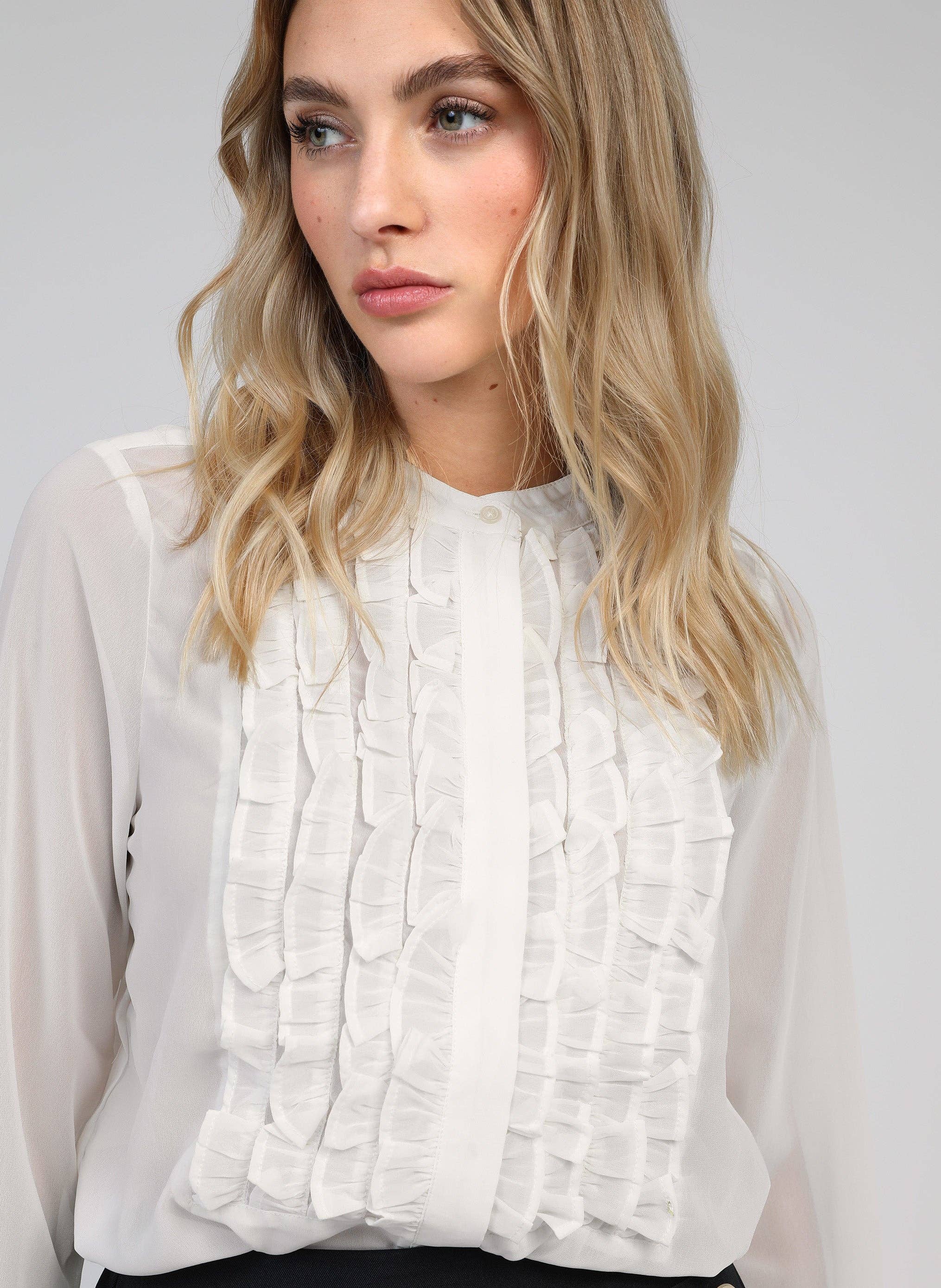 An'ge - Wholesale Button Down Shirt - Women's - SINOUVA BLOUSE ecru2