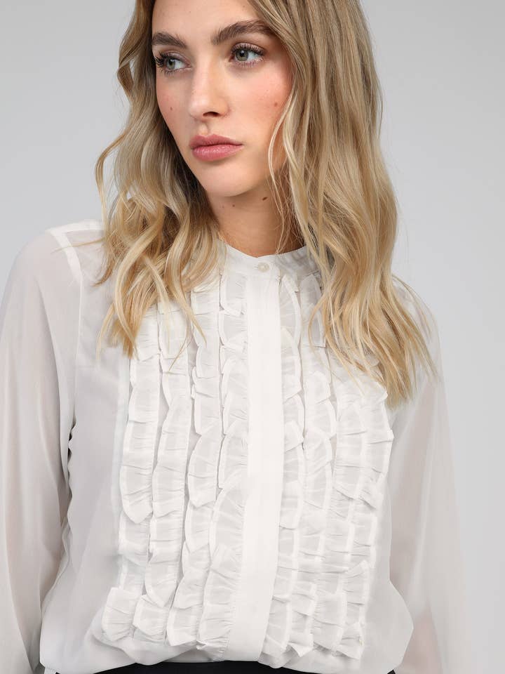 An'ge - Wholesale Buttoned-down shirt – Women's - SINOUVA BLOUSE ecru2