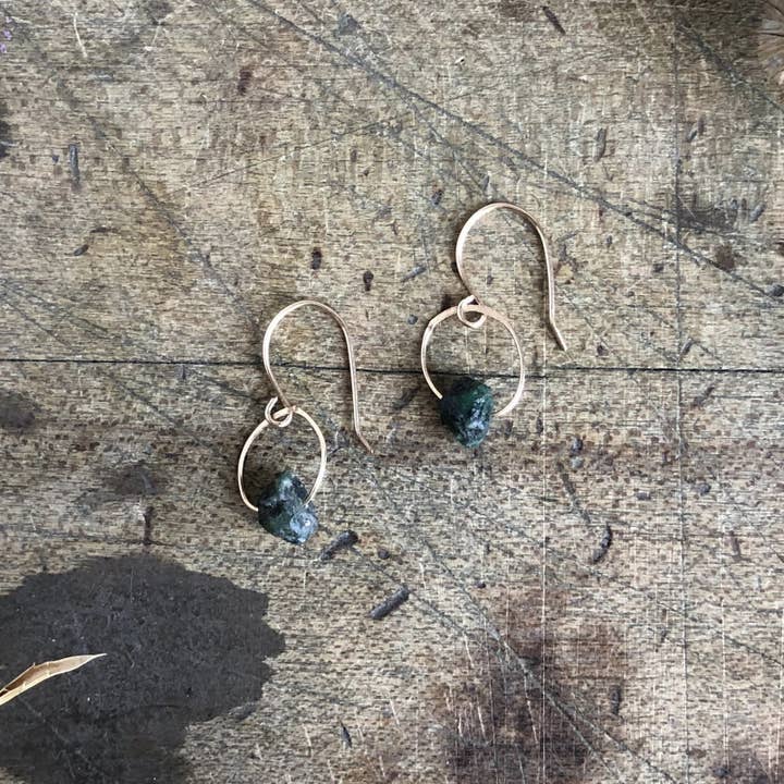 Emerald Birthstone Earrings for wholesale by Emilie Shapiro Jewelry