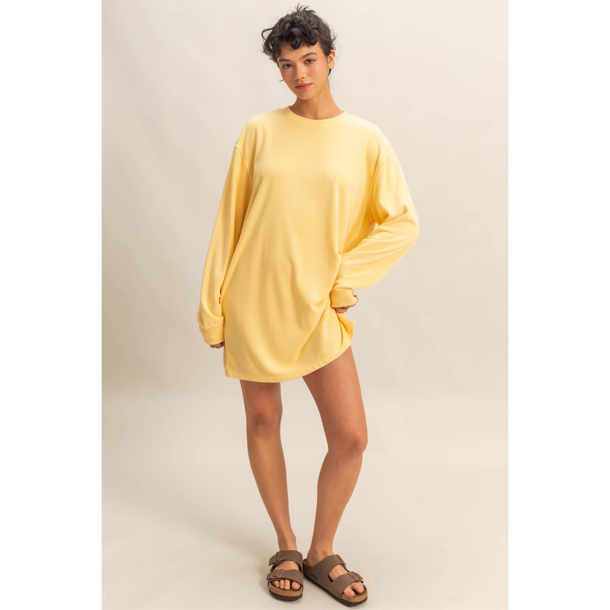 Double Zero - Wholesale Dress - Women's - Long Sleeve Oversized Mini Dress18