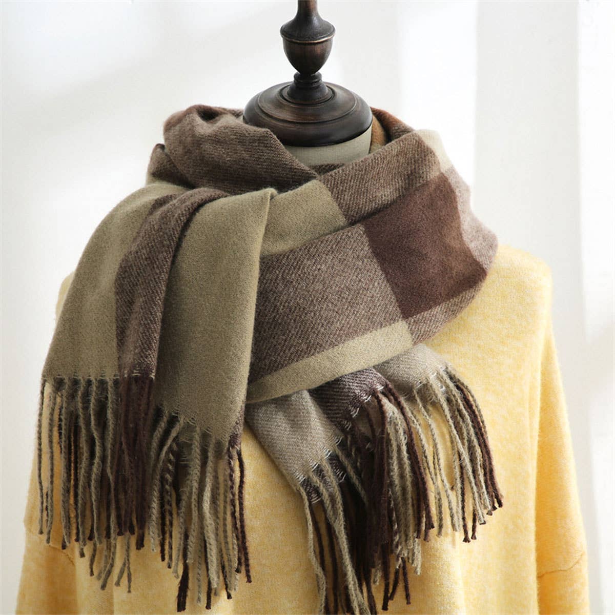 ACCITY - Wholesale Scarf - Women's - Plaid Scarf – Cozy Fall/Winter Wrap for Women_CWASC01820