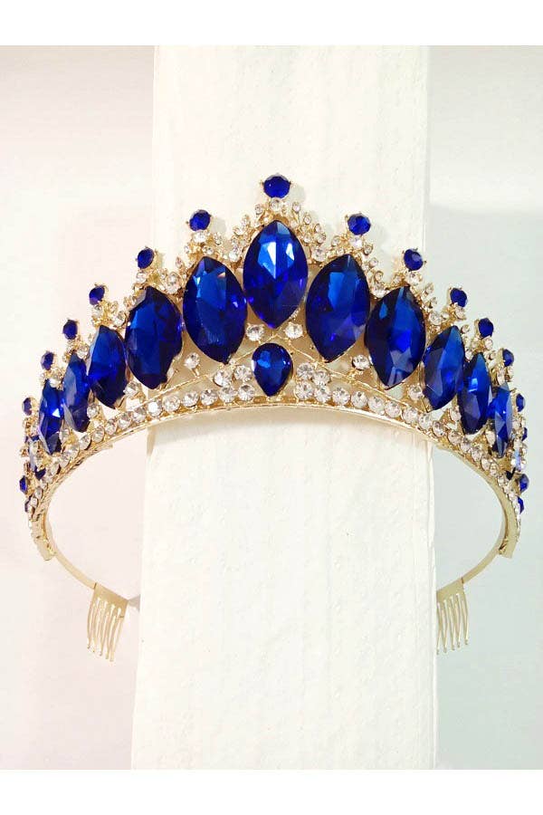 Chicas - Wholesale Tiara - Women's - One Size Fits All Metal Tiara With Jewels HT912-3