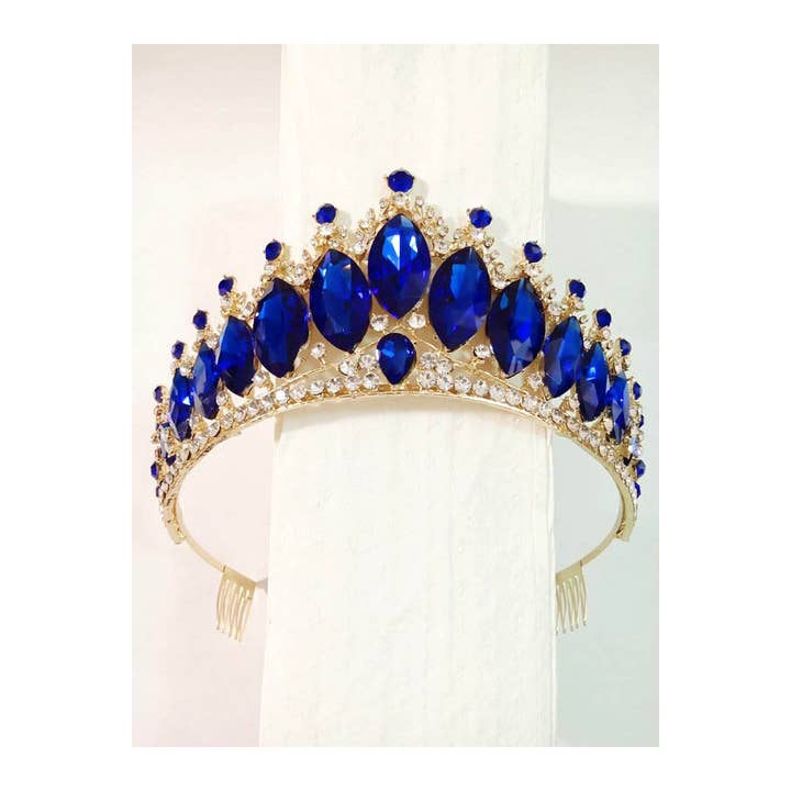 Chicas - Wholesale Tiara - Women's - One Size Fits All Metal Tiara With Jewels HT912-3