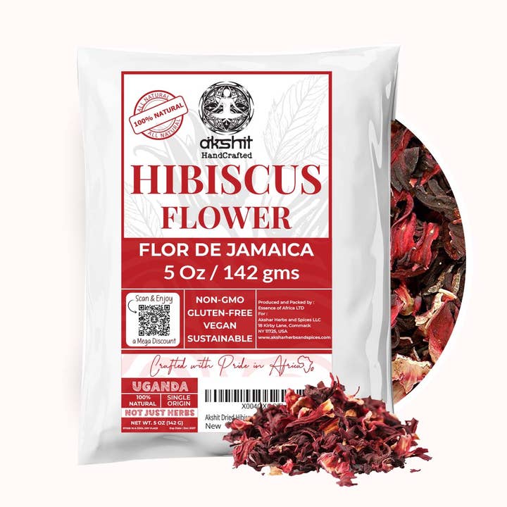 5 oz Fleurs d'Hibiscus Séchées (Flor de Jamaica), Thé d'Hibiscus pour la vente par Akshit
