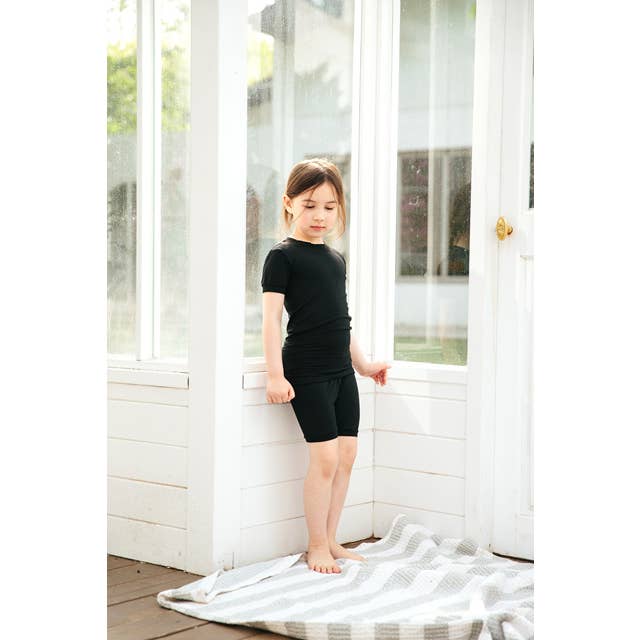 Colorful Black Short Sleeve viscose PJs for wholesale on Faire
