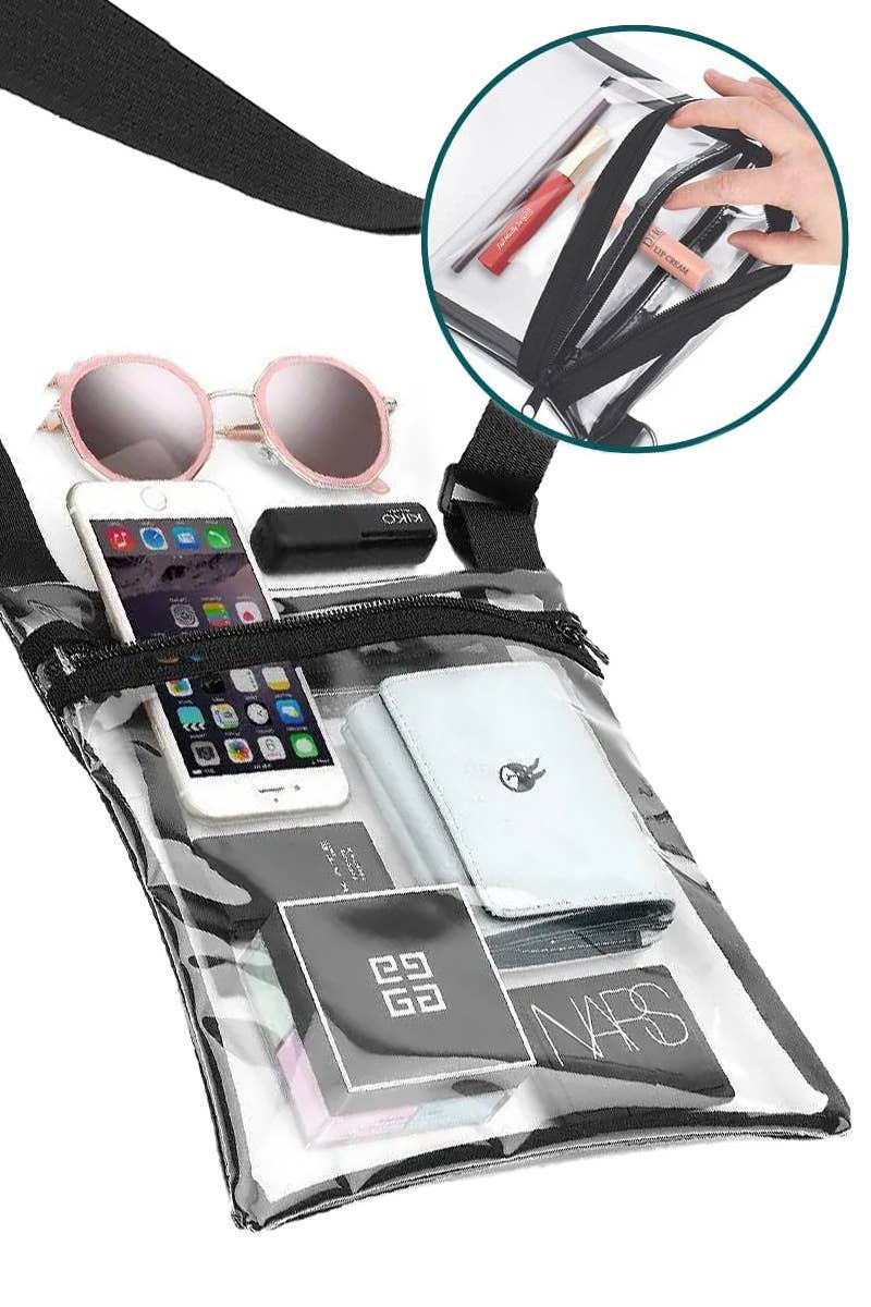 Cap Zone - Vendita all'ingrosso Borsa a tracolla - Donna - Grande Borsa a Tracolla Trasparente Resistente Morbida in TPU per Concerti3